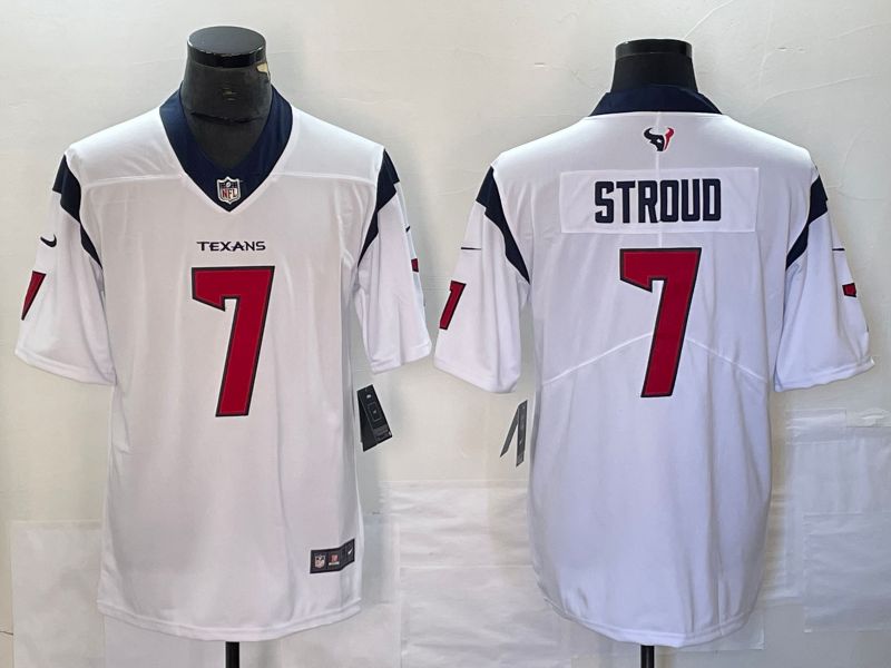Men Houston Texans #7 Stroud White 2023 Nike Vapor Limited NFL Jersey style 1->youth nfl jersey->Youth Jersey